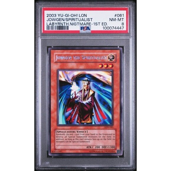 2003 YU-GI-OH! LON-LABYRINTH OF NIGHTMARE 061 JOWGEN THE SPIRITUALIST 1ST PSA 8 - Picture 1 of 1